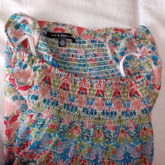 Zac & Rachel multi color floral blouse with tank top - Picture 2 of 3